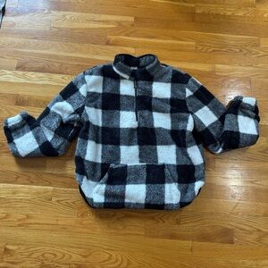 Little Bipsy Plaid Sherpa Quarter Zip - Women’s XL